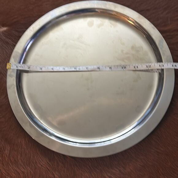Genuine Sambonet Italy SBT Silver Tone Stainless Steel Round Serving Tray 13 3/4 - Picture 5 of 6